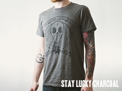 Stay Lucky Charcoal apparel carrot design illustration illustrator looney lucky rabbit skull toons vector