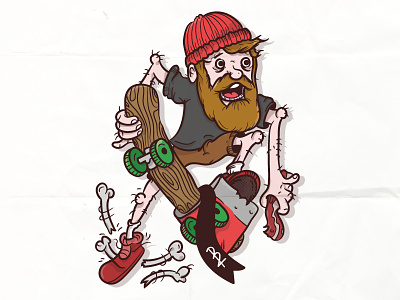 Bacon Skateboard axe bacon beard colour design illustration illustrator lumberjack skate skateboard vector