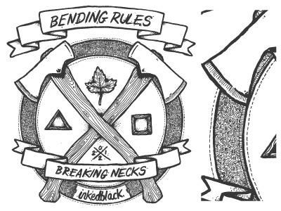 Bending Rules. Breaking Necks. Vectored, uncleaned. abstract design drawn illustration t shirt typpgraphy vector