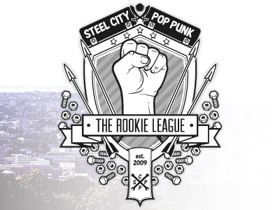 The Rookie League : The Rookie League arrow band crest design fist graphics illustration illustrator shield vector