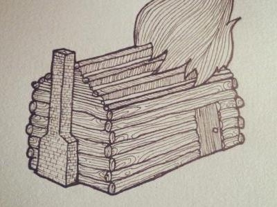 So Foreign Records sketching. icon illustration ink lumberjack wood