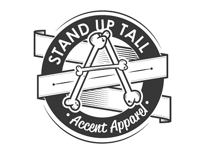Stand Up Tall : Accent Apparel a accent apparel detail apparel banner bone clean crest fashion illustration illustrator scroll simple vector