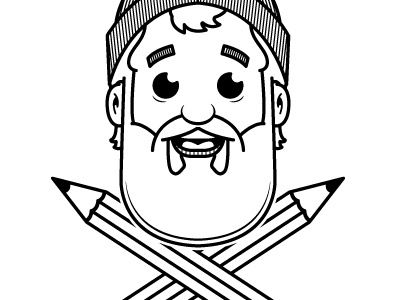 Pencil Beard beard caricature cartoon drawing illustration illustrator vector