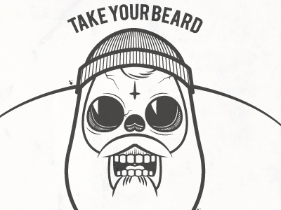 Take your beard! copic design illustration illustrator ink skull tattoo typography vector