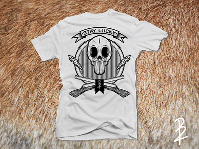 Stay Lucky Print cartoon cute design illustration illustrator skull tattoo typography vector