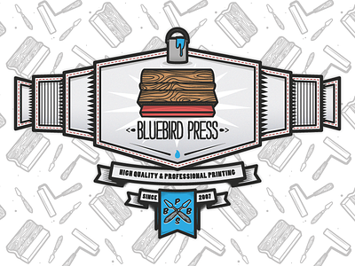 Bluebird Crest Wrap crest design illustration illustrator line print