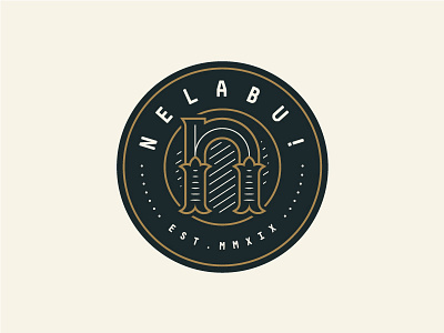 Nelabu! badge letter n lettering logo typography