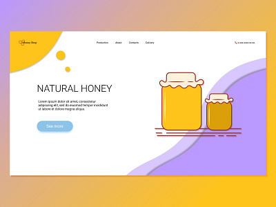 Honey shop design concept. app design honey illustration interface logo shop typography ui ux web website