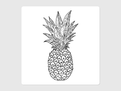 Just pineapple. Hand-drawn style. ananas black and whie design doodle fruit hand drawn hand drawn icon illustration logo outline outlines pineapple simple sketch summer vector