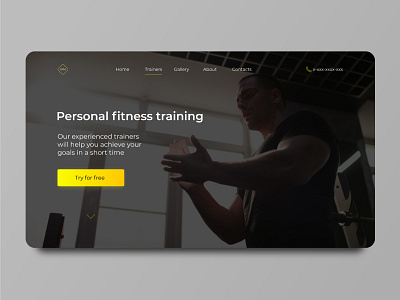 Personal fitness training website design concept.