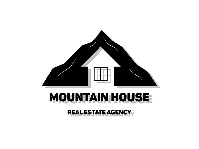 Logo for the real estate agency - "Mountain house" brand brand design branding design emblem house illustration logo logodesign logotype mountain real estate agency text typography