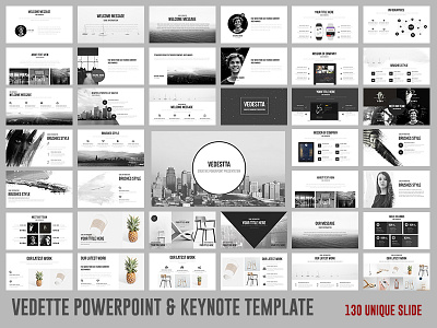 Vedette PowerPoint & Keynote Template analysis analytics annual report benchmarking best minimal template best powerpoint template business clean design corporate elearning enterprise entrepreneur