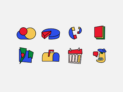 Picasso-inspired icons. branding design icon