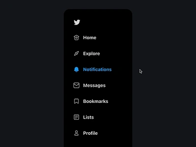 Twitter Sidebar animation button codepen css gsap interface menu micro interaction motion nav playful sidebar toggle twitter ui ux