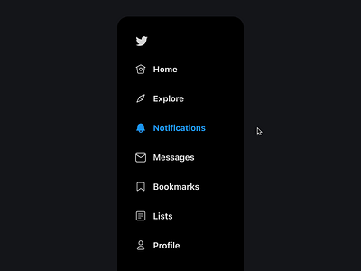 Twitter Sidebar animation button codepen css gsap interface menu micro interaction motion nav playful sidebar toggle twitter ui ux