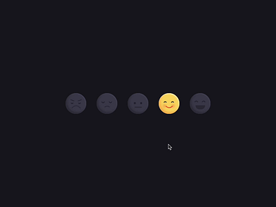 Feedback Reactions (Dark version) animation css design emoji feedback interface micro interaction motion radio star toggle ui