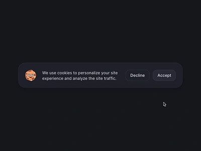 🍪 Banner Animation animation cookie cookie banner css design gsap icon interface micro interaction motion ui ux