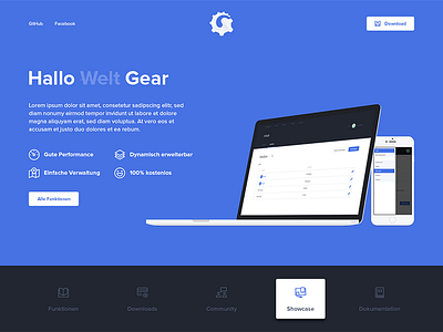 Gear Landing Page (WIP) admin cms gear hero interface landing theme ui web