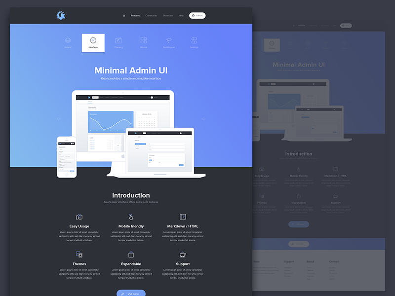 Features - Gear Website Layout v2 by Aaron Iker on Dribbble