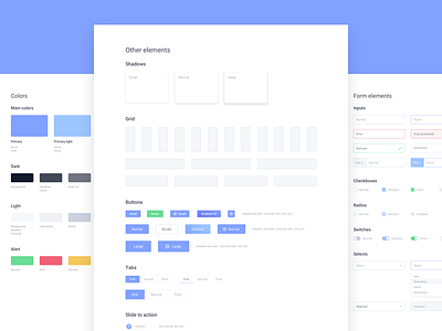 UI Styleguide - some elements button design form guide interface style ui ux web
