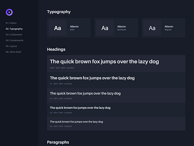 Styleguide Typography for CMS by Aaron Iker on Dribbble