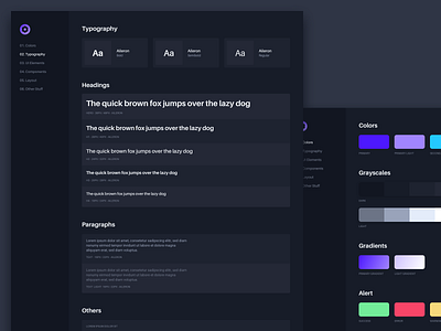 Styleguide Typography for CMS cms dark guide interface style typography ui