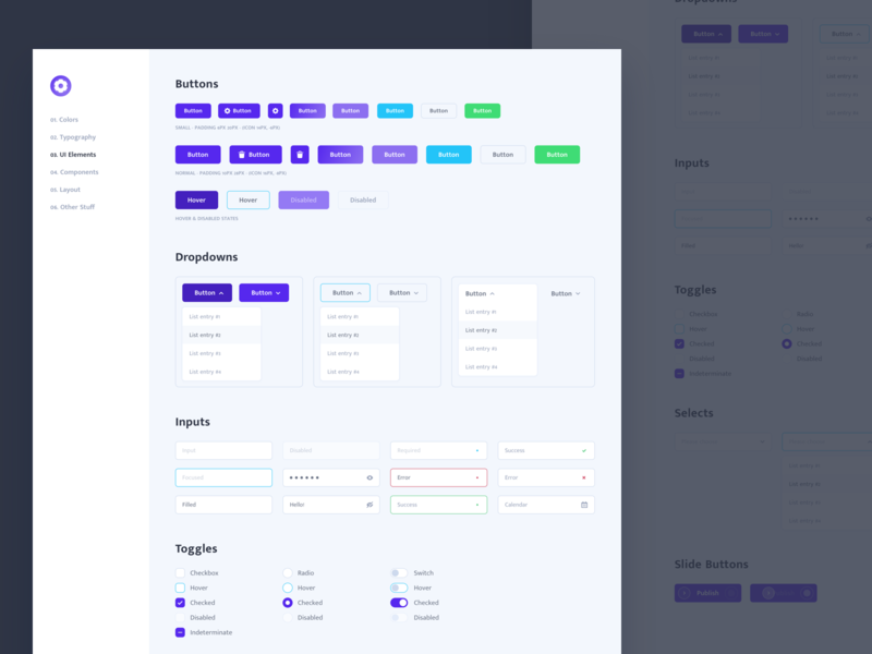 UI Elements Styleguide Light Version button checkbox cms dropdown form input interface light radio select styleguide switch ui ux