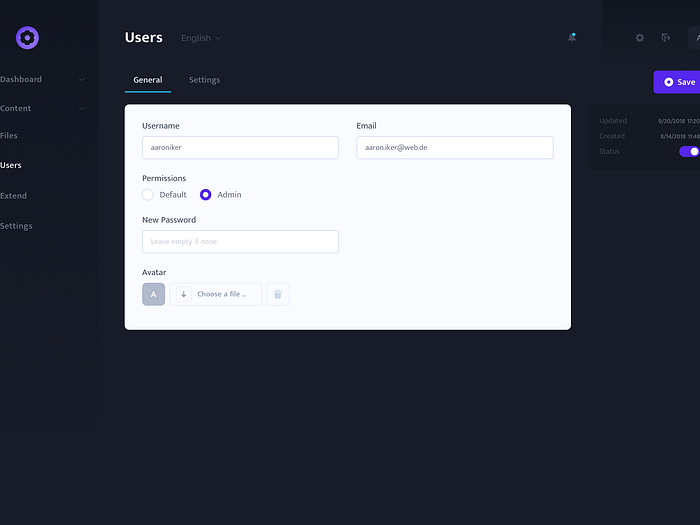 Edit User Admin Interface by Aaron Iker on Dribbble