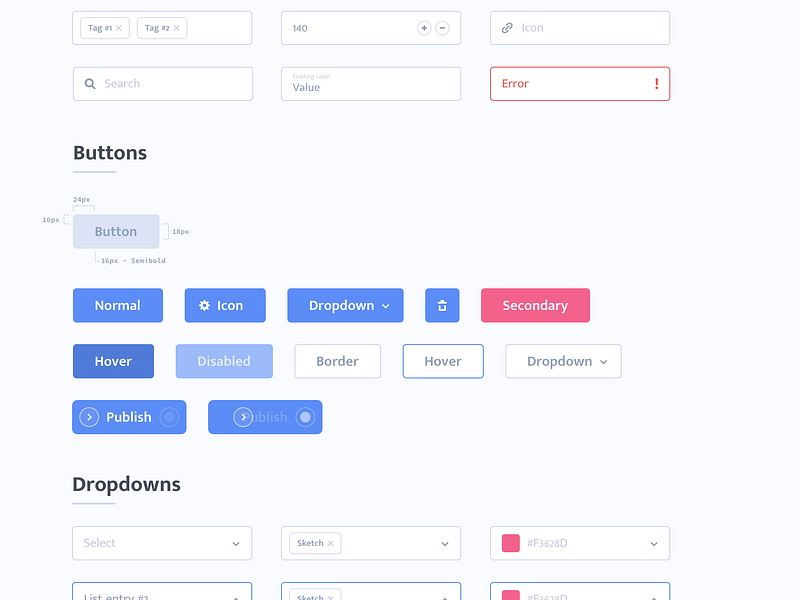 UI Styleguide by Aaron Iker on Dribbble