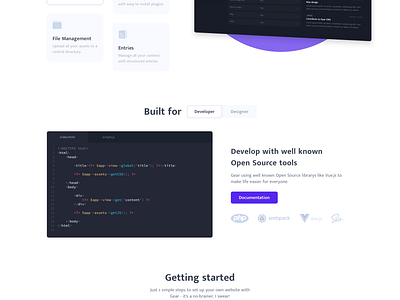 Gear Home page by Aaron Iker on Dribbble