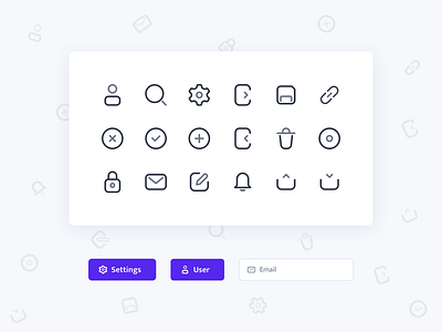 UI Icons for CMS cms glyph icon interface login mail outline search settings ui user ux