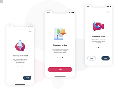 Onboarding Screens - Communication App app design onboadrding screens social splash ui ux