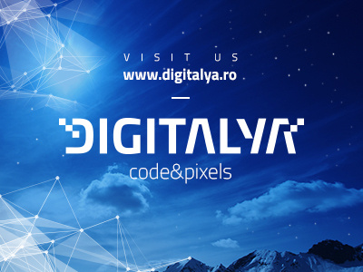 Website Invite blue digitalya invite logo mountains new website sky tech web design