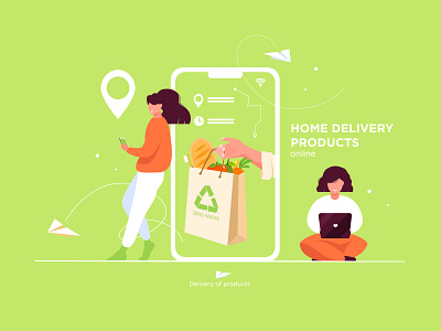 Delivery online 2020 delivery illustration illustrator vector