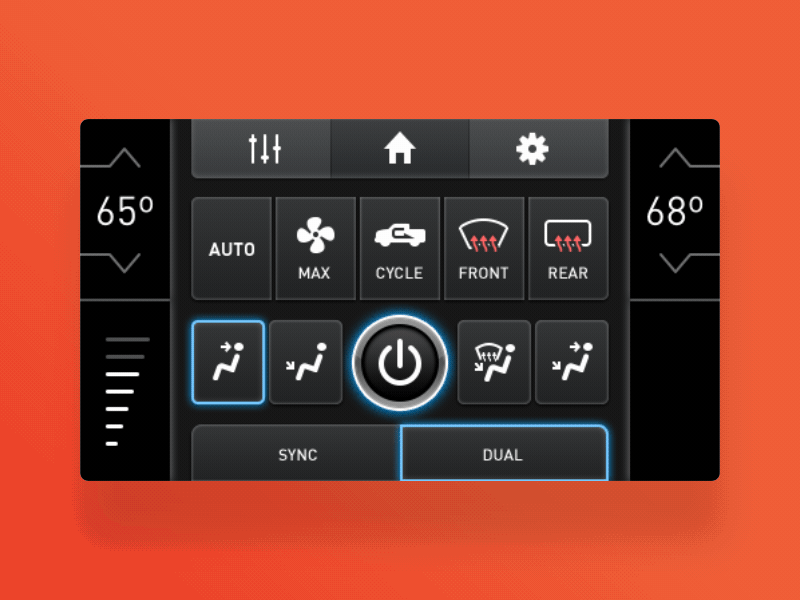 Vehicle Climate UI gmunk oblivion car ux hvac car ui animation touchscreen car climate infotainment