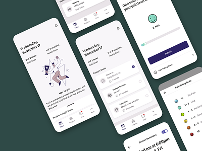 Limber Health: Dashboard View of Daily Goals app design dashboard empty states fitness health app illustration mobile design physical therapy progress views remote health telehealth ui uiux ux