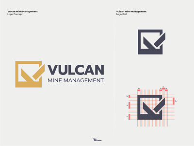 Vulcan Mine Management brand identity branding coal concept grid layout grid logo logo logo design logo design concept management mining