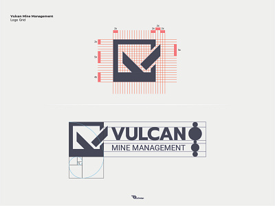 Vulcan Mine Management Grid brand identity branding coal concept grid layout grid logo logo logo design logo design concept logodesign management mining