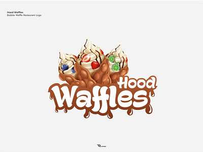 HoodWaffles brand branding design identity illustration logo logo design restaurant waffle waffles