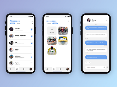 Messaging app concept app design ui