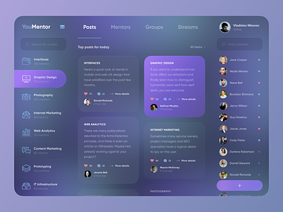 App Design Concept app app design blurred blurred background concept dashboard glassmorphism interface social network ui user interface ux web design