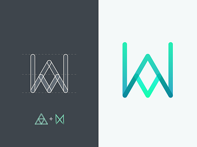 Selfish monogrammin' debut elements geometry gradient identity logo personal process simple