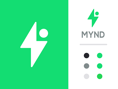 MYND Branding app bolt branding color font green ios lightning logo mobile simple typography