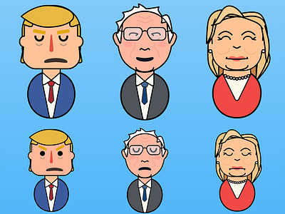 Political Figures animation bernie cartoon character hillary politics russian doll trump
