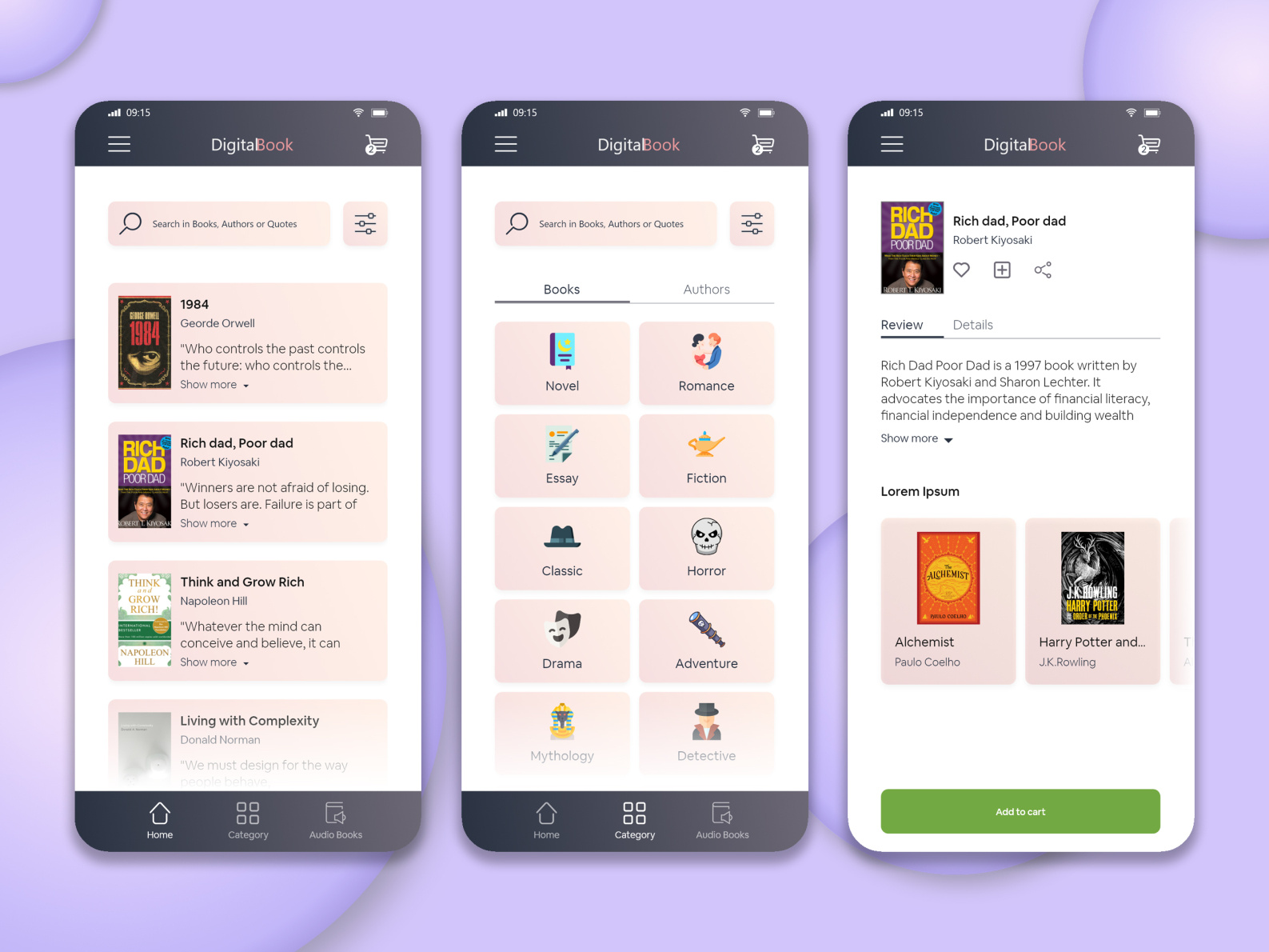 Mobile "Digital Book" App UI/UX Design by Saeid Zandi on Dribbble