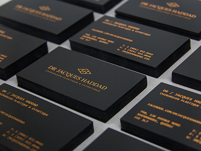 Dr Jacques Haddad Business Cards all black business cards design gold print stamping
