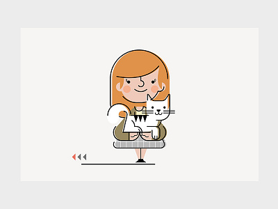 Sublingual video 3 brown character drawing girl illustration minimalist motion design orange