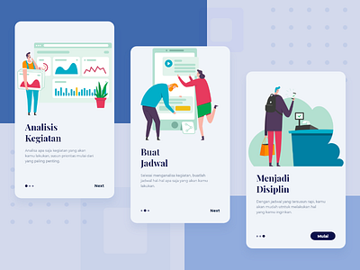 Time Management App Onboarding Exploration Design design interface onboarding onboarding app onboarding screen onboarding screens onboarding ui ui uidesign uiux