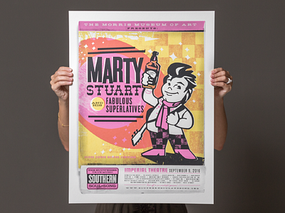 Marty Stuart and His Fabulous Superlatives bluegrass illustration poster screenprint whiskey