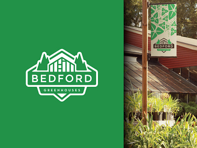 Bedford Reversed w/ Banner badge banner greenhouse logo